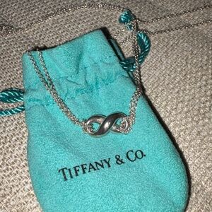 Tiffany & Co. Infinity Double Chain Pendant Necklace Sterling Silver